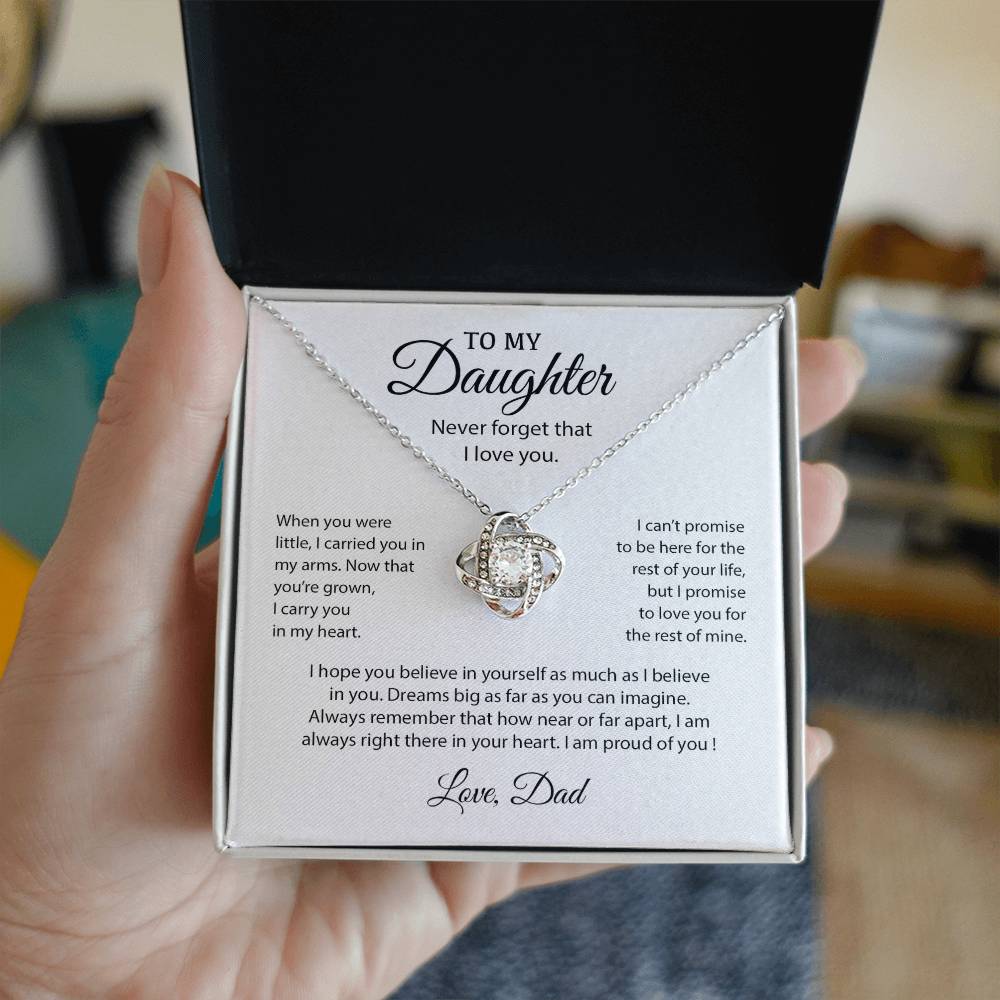 To My Daughter Necklace, Gift for Daughter from Dad, Father Daughter Necklace 10_6_White