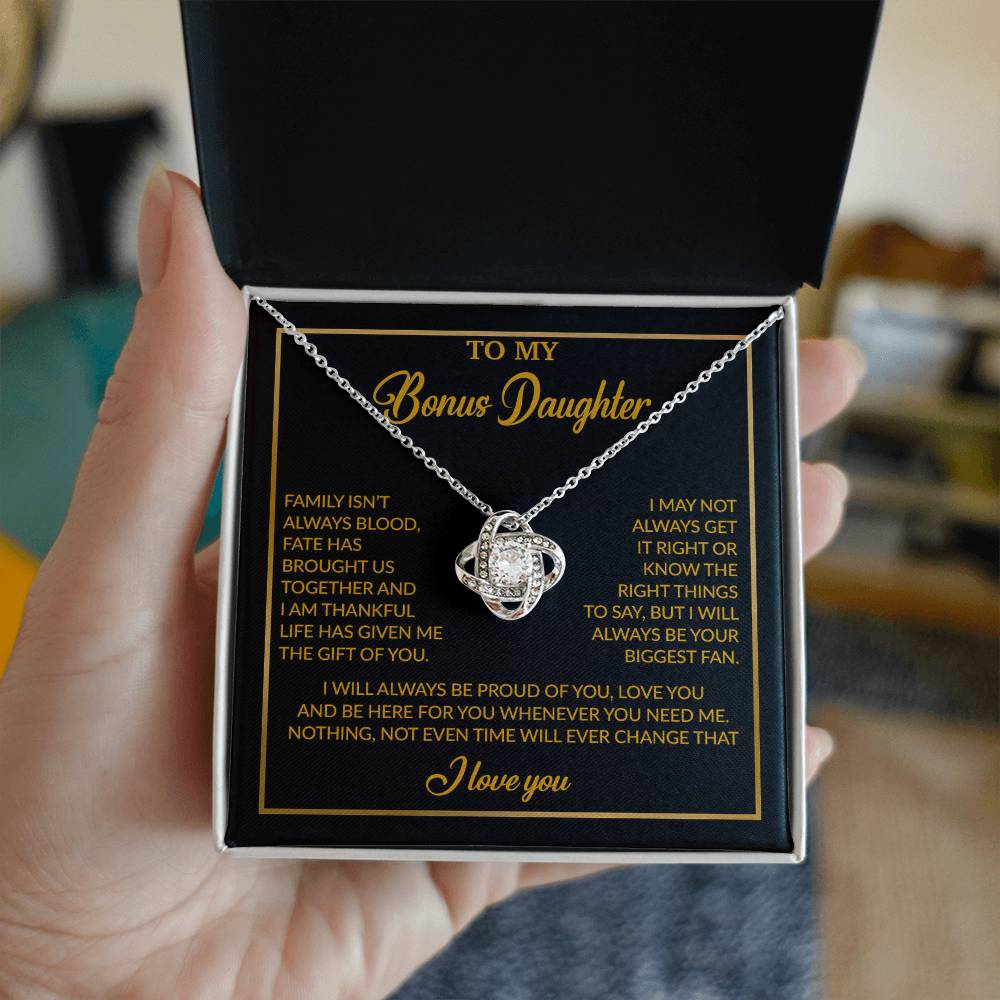 To My Bonus Daughter Necklace, Gift for Bonus Daughter, Step Daughter Birthday 18_4_Gold