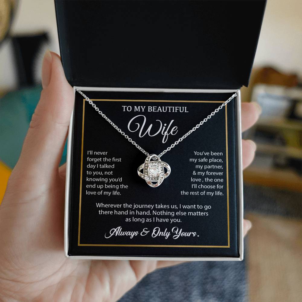 To My Wife Necklace, Gift For Wife, Anniversary Gift For Wife, Necklace For Wife 24_7_Black
