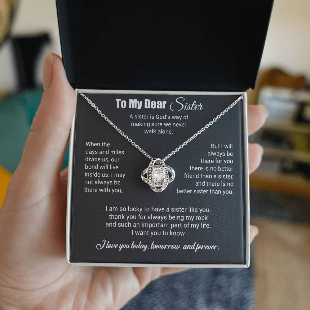 To My Sister Necklace, Brother to Sister, Birthday gift For Sister from Brother 3_4_Gray