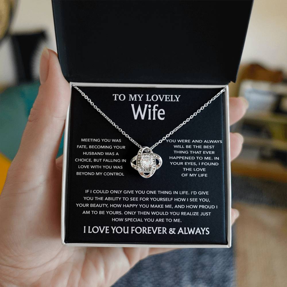 To My Wife Necklace, Christmas Gifts For Wife, Anniversary Cute Gift For Wife_Black