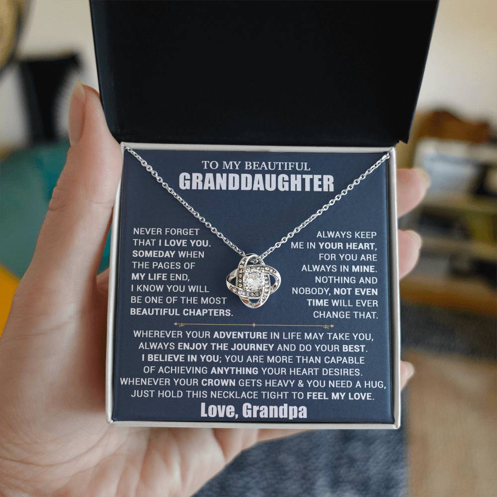 To My Granddaughter Necklace, Granddaughter Gift from Grandpa, Christmas Gift 10_10_Blue