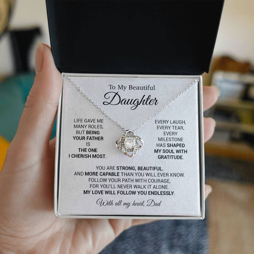 To My Daughter Necklace, Daughter Father Necklace, Daughter Gift From Dad 16_11_White