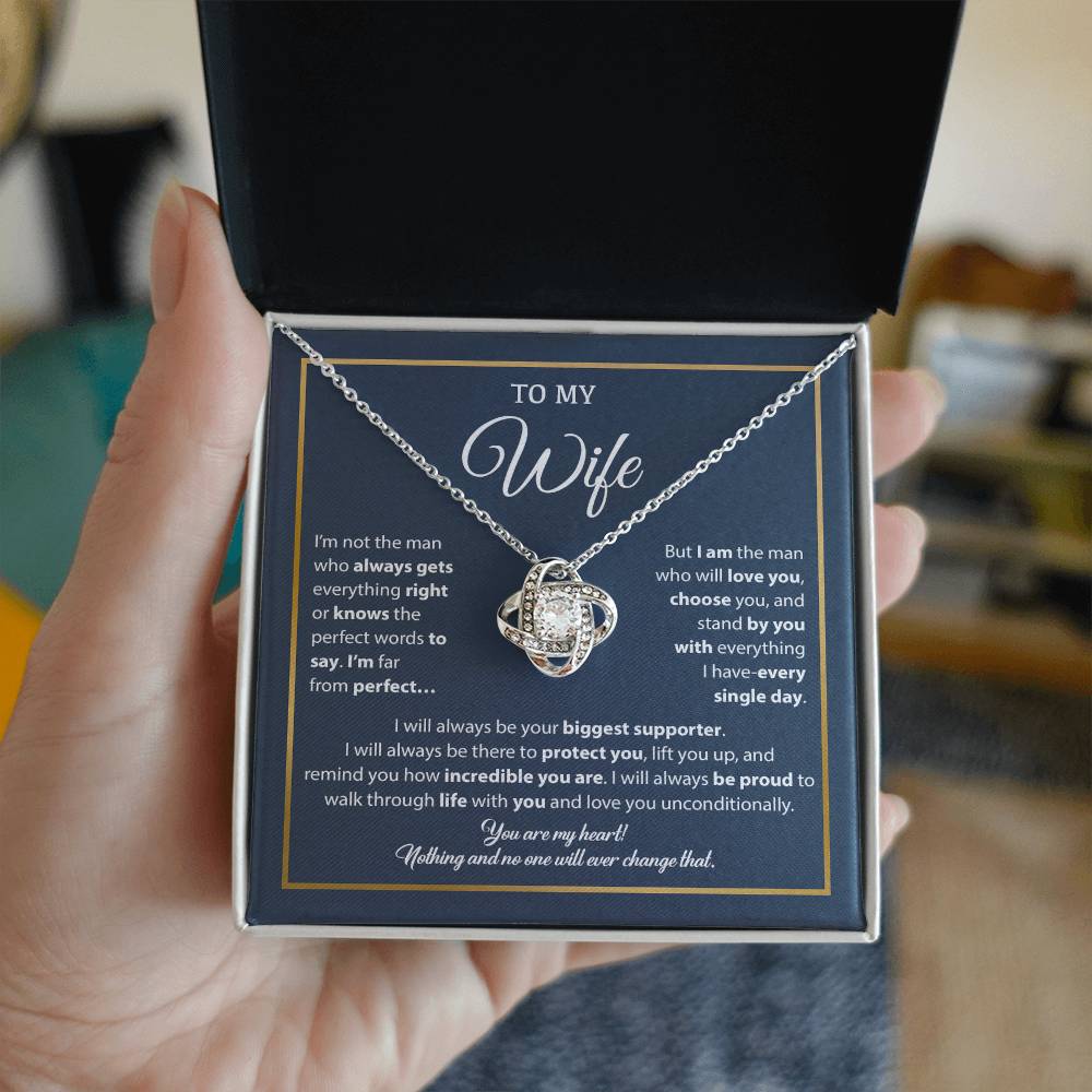 To My Wife Necklace, Gift For Wife, Anniversary Gift For Wife, Necklace For Wife 5_1_Blue_White