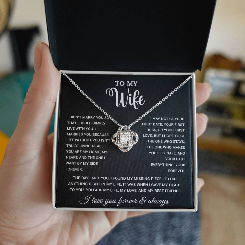 To My Wife Necklace, Gift For Wife, Anniversary Gift For Wife, Necklace For Wife 21_9_Black
