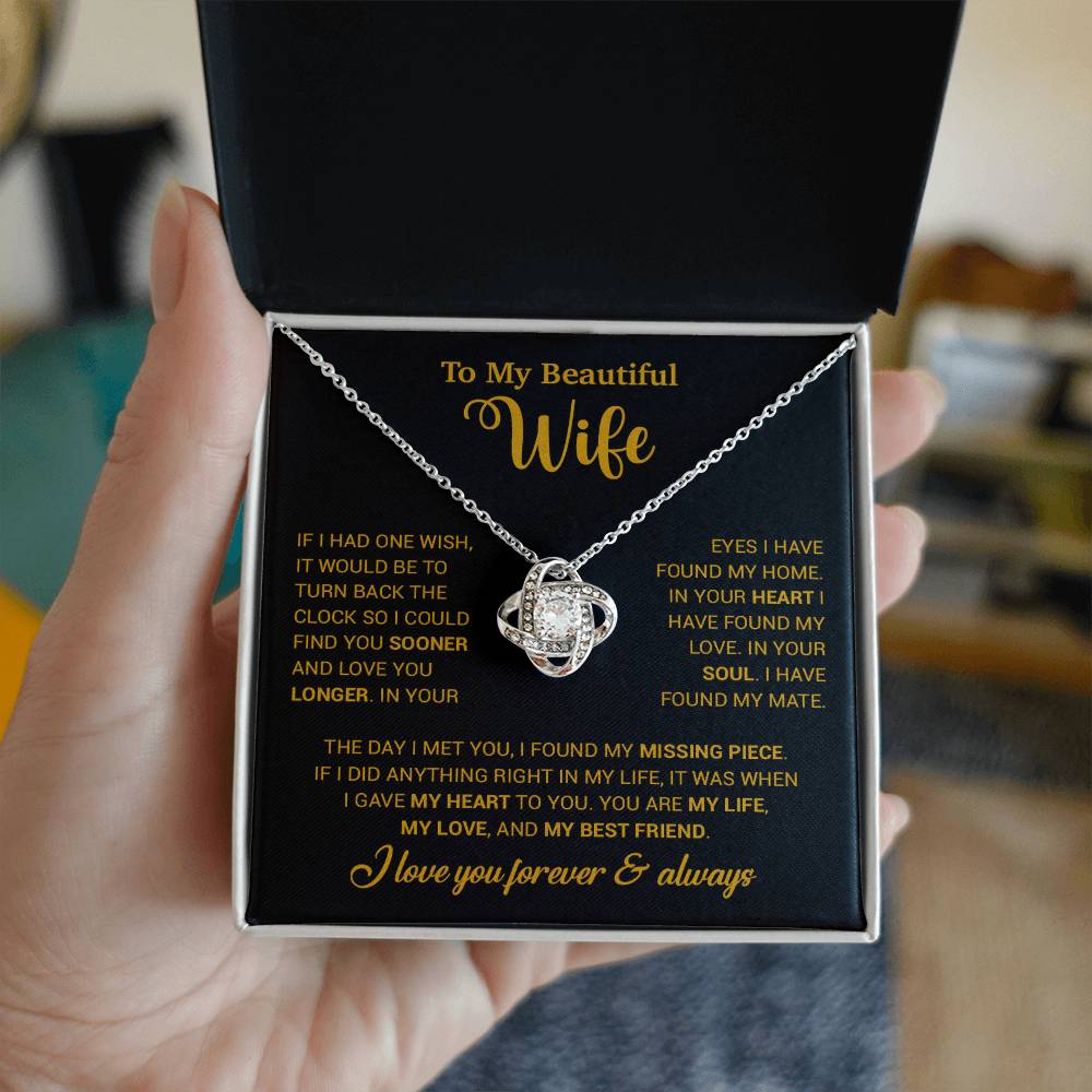 To My Wife Necklace, Wife Gift From Husband, Wife Husband Necklace, Christmas Gift 28_10_Gold