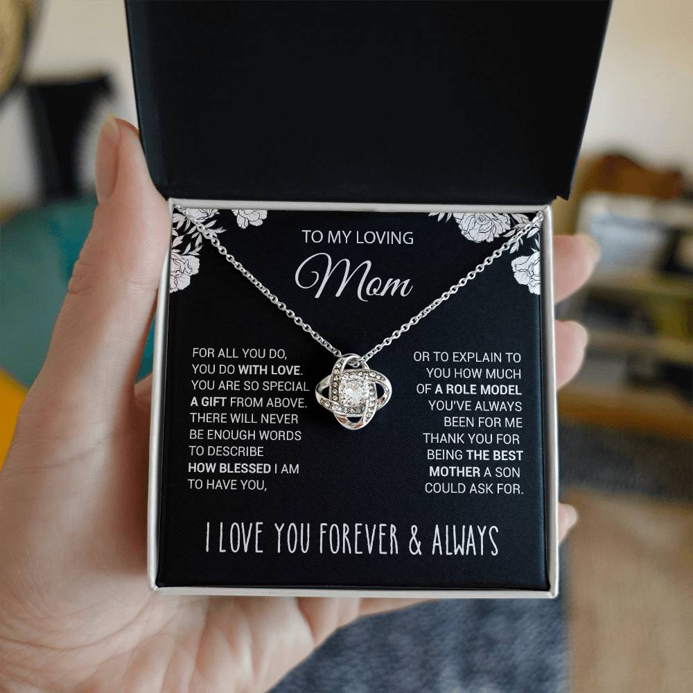 To My Mom Necklace, Gifts for Mom from Son, Mother And Son Necklace