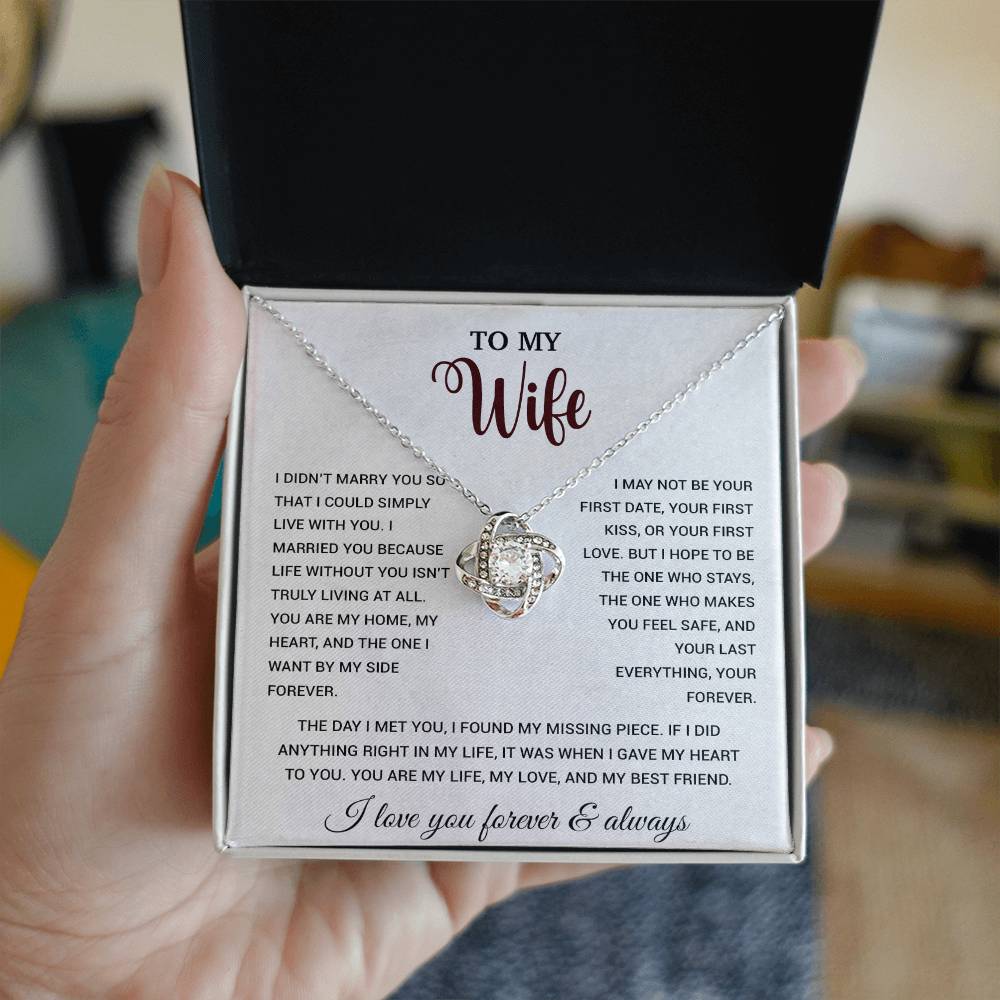 To My Wife Necklace, Gift For Wife, Anniversary Gift For Wife, Necklace For Wife 21_9_White