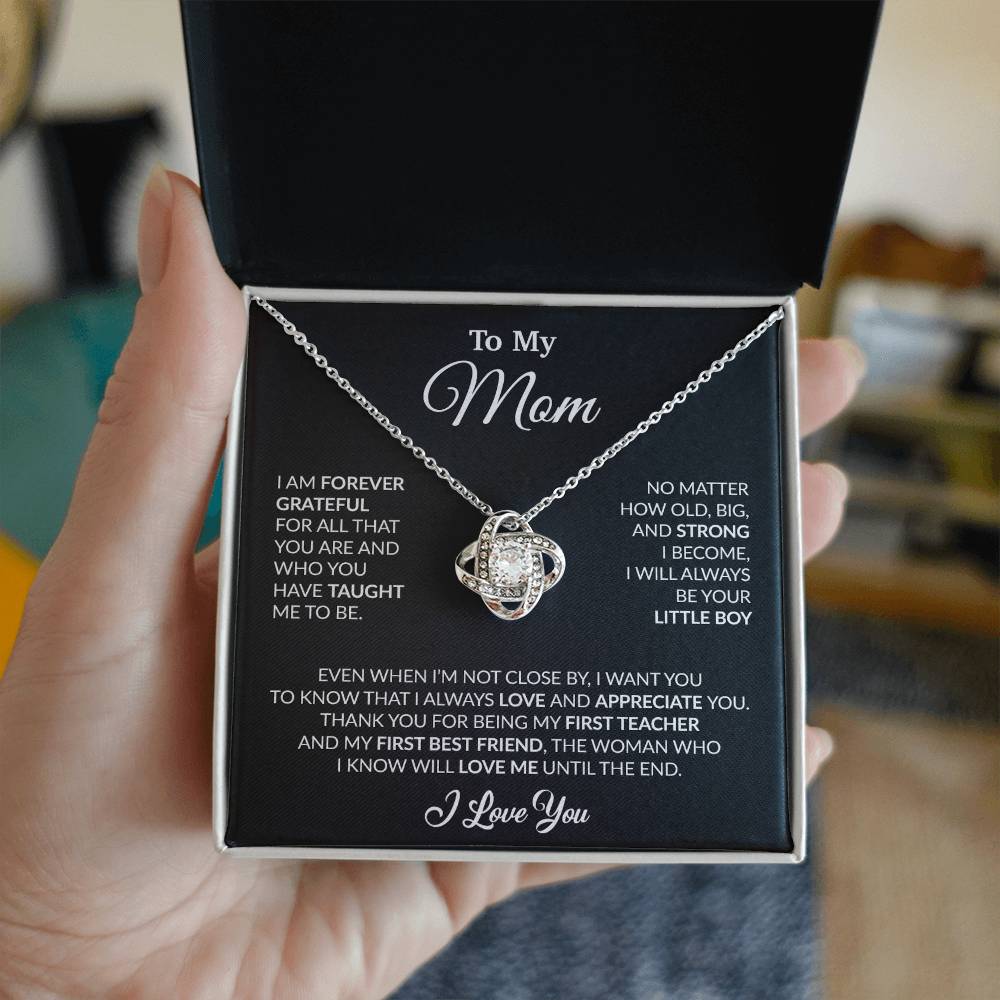 To My Mom Necklace, Gift For Mom From Daughter, Mother's Day Gifts 3_4_Black