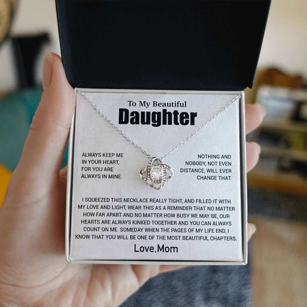 To My Daughter Necklace, Daughter Mother Necklace, Daughter Gift From Mom 2_6_White