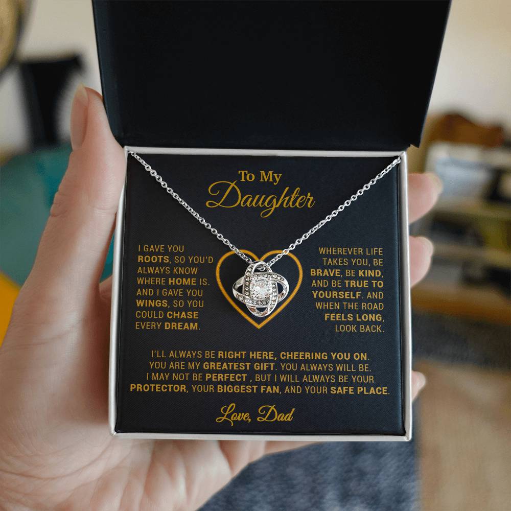 To My Daughter Necklace, Gift for Daughter from Dad, Father Daughter Necklace 18_3_Gold
