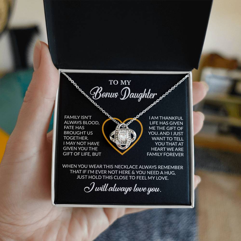 To My Bonus Daughter Necklace, Gift for Bonus Daughter, Step Daughter Birthday 24_12_Black