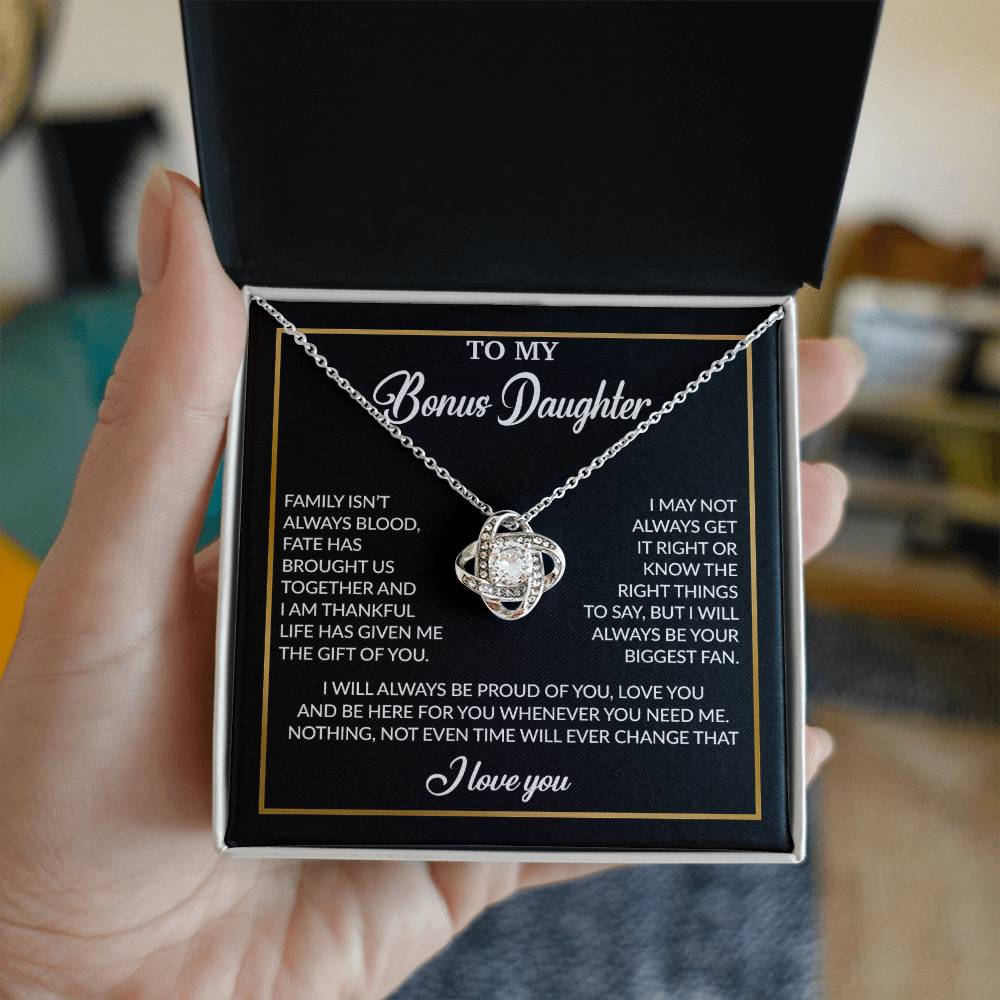 To My Bonus Daughter Necklace, Gift for Bonus Daughter, Step Daughter Birthday 18_4_Black