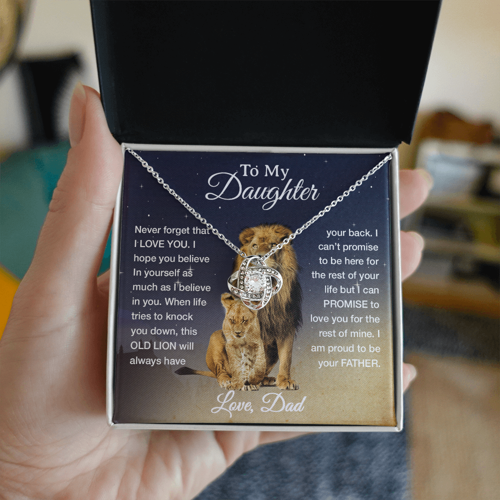 To My Daughter Necklace, Xmas Gift For Daughter From Dad, Daughter Father Lion