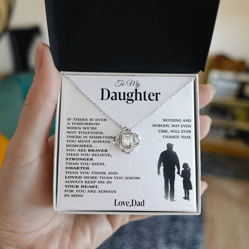 To My Daughter Necklace, Gift for Daughter from Dad, Father Daughter Necklace 29_11_White