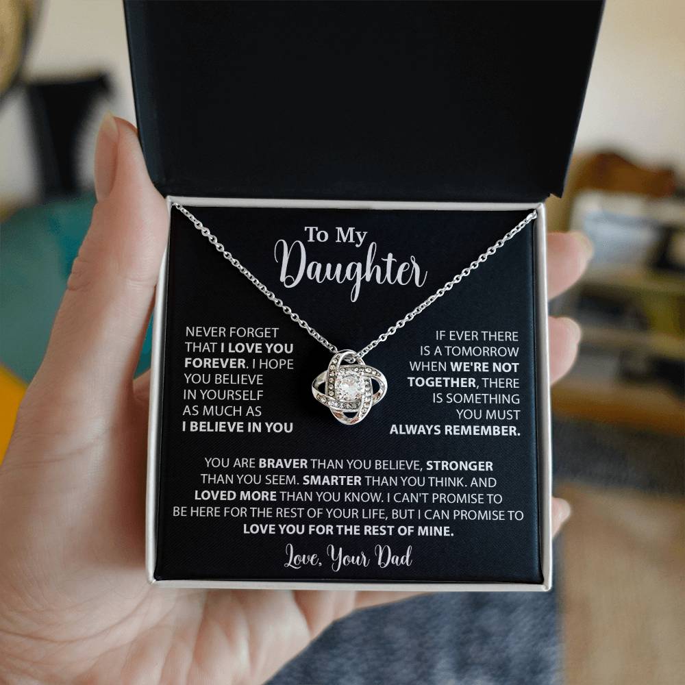 To My Daughter Necklace Gift for Daughter from Dad,Daughter Father Necklace 14_4_Black