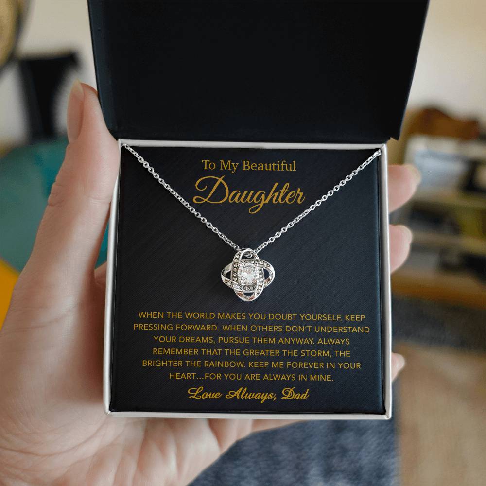 To My Daughter Necklace, Gift for Daughter from Dad, Father Daughter Necklace 20_5_Gold