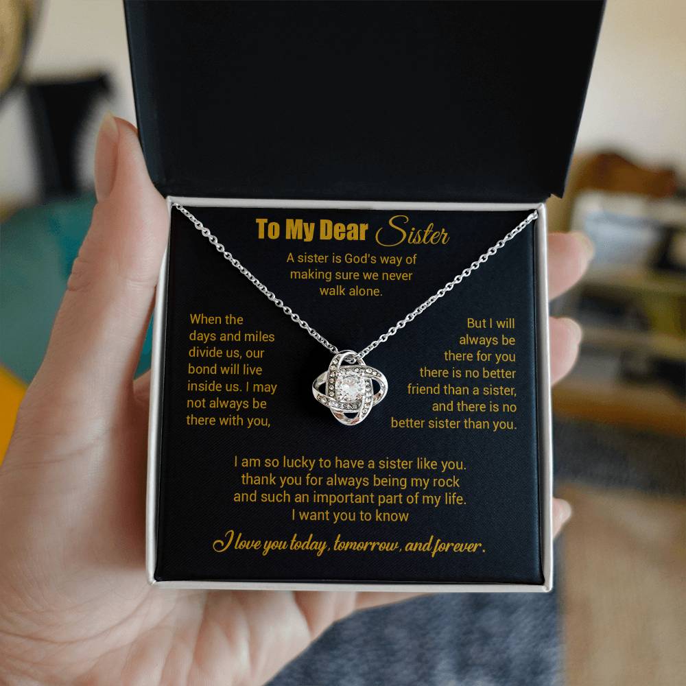 To My Sister Necklace, Brother to Sister, Birthday gift For Sister from Brother 3_4_Gold