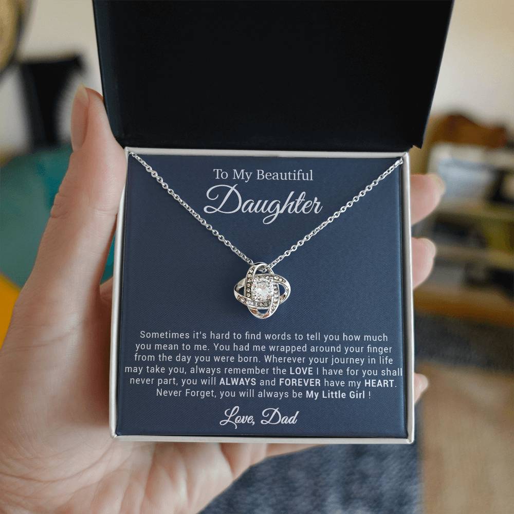 To My Daughter Necklace, Gift for Daughter from Dad, Father Daughter Necklace 20_4_Black