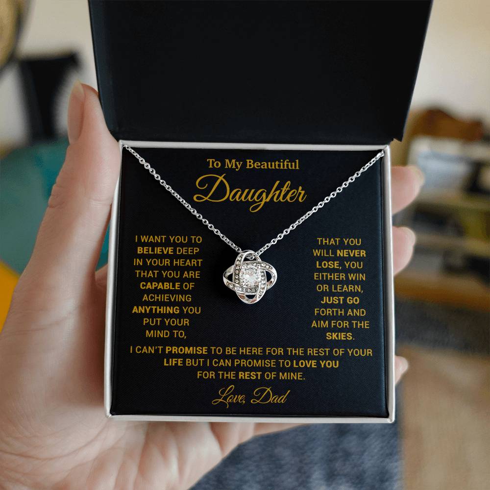 To My Daughter Necklace, Gift for Daughter from Dad, Father Daughter Necklace 26_2_Gold
