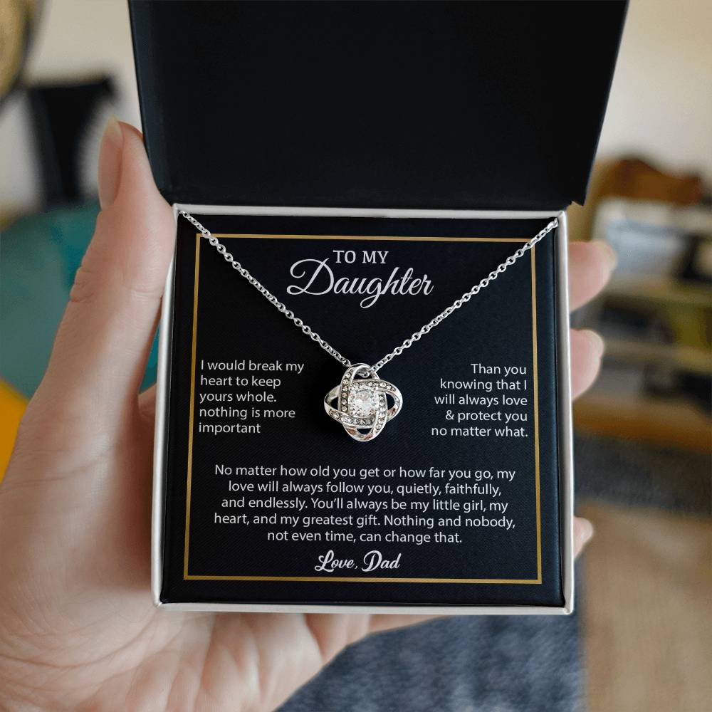 To My Daughter Necklace, Gift for Daughter from Dad, Father Daughter Necklace 4_6_Black