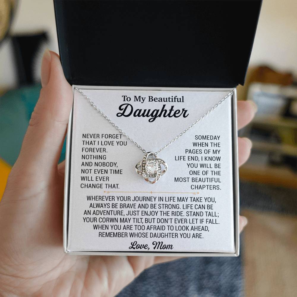 To My Daughter Necklace, Daughter Mother Necklace, Daughter Gift From Mom 17_8_White