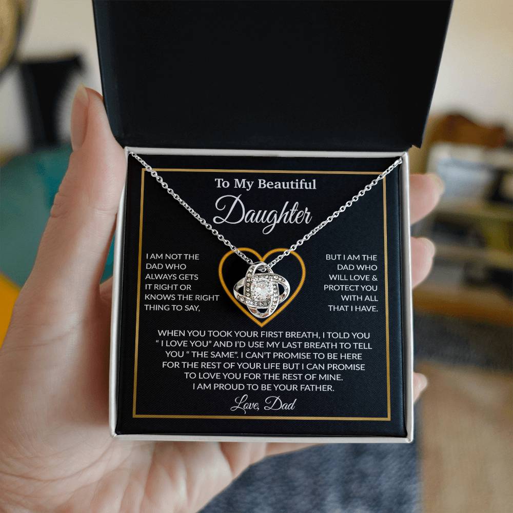 To My Daughter Necklace, Gift For Daughter From Dad, Daughter Father Necklace 12_1_Black