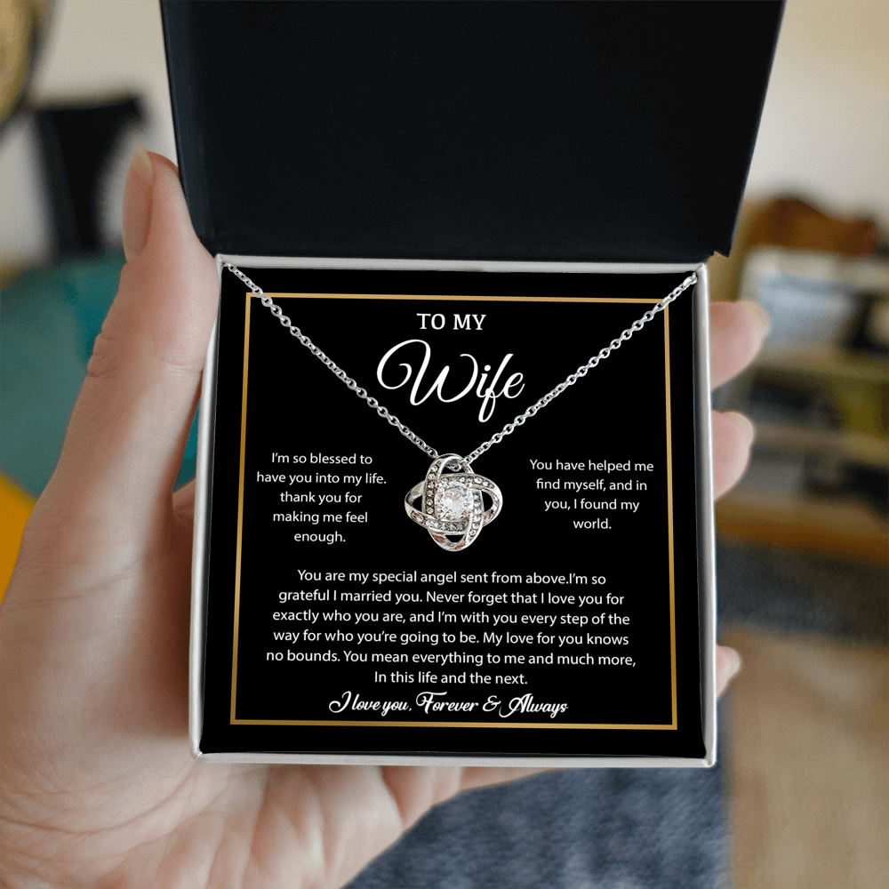To My Wife Necklace, Gift For Wife, Anniversary Gift For Wife, Necklace For Wife 21_7_Black