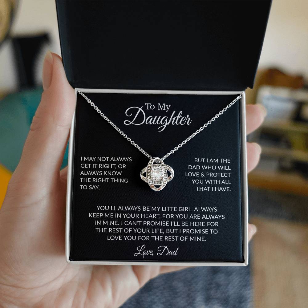 To My Daughter Necklace Gift for Daughter from Dad,Daughter Father Necklace 17_6_Black