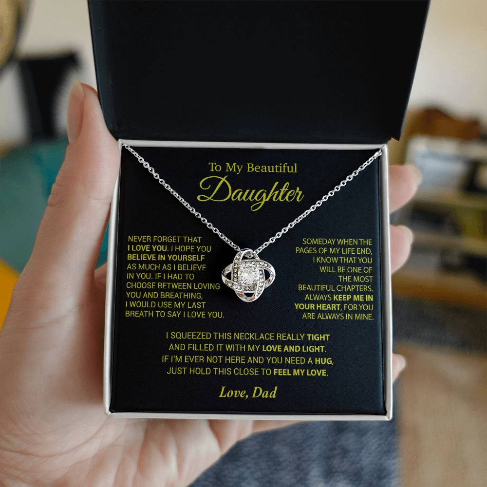 To My Daughter Necklace, Daughter Father Necklace, Daughter Gift From Dad 6_9_xanh