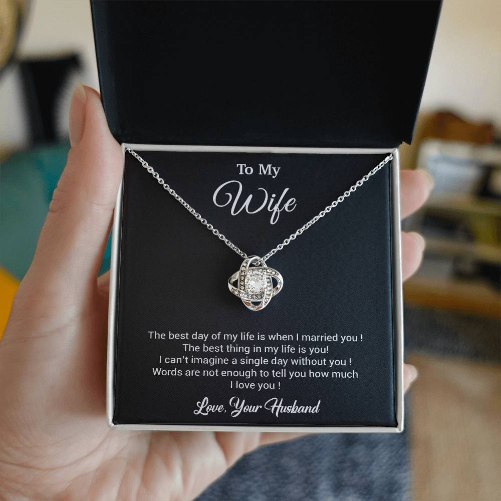 To My Wife Necklace, Gift For Wife, Anniversary Gift For Wife, Necklace For Wife 10_3_Black