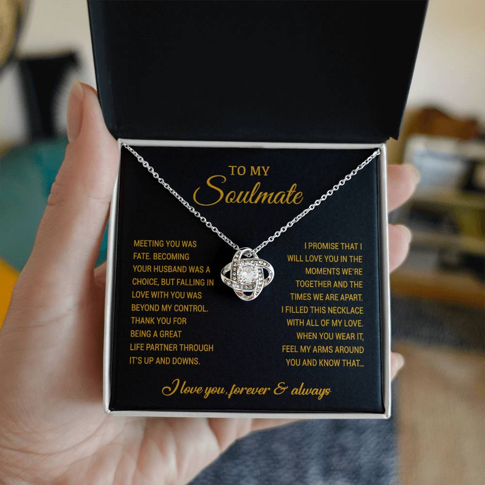 To My Soulmate Necklace, Gift For Wife From Husband, Valentines Gift For Wife 4_3_Gold