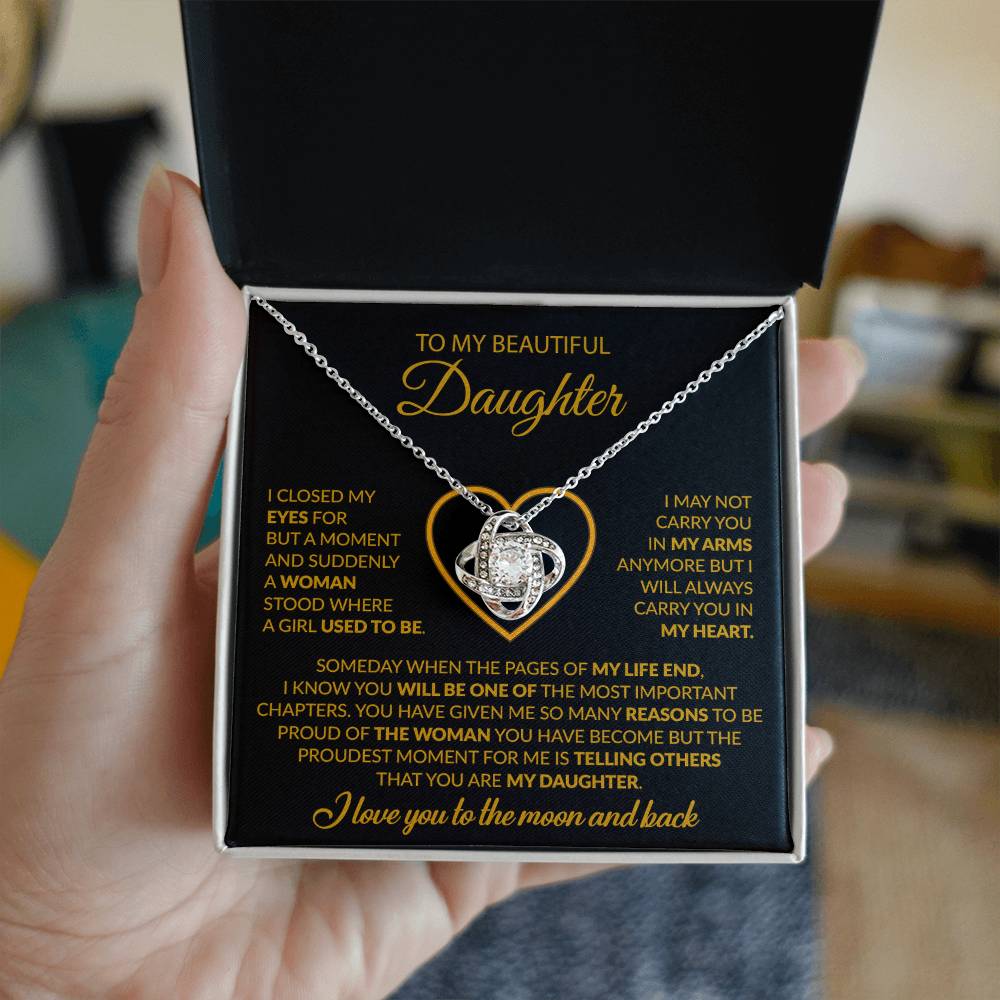 To My Daughter Necklace, Gift For Daughter From Dad, Daughter Father Necklace 9_12_Gold