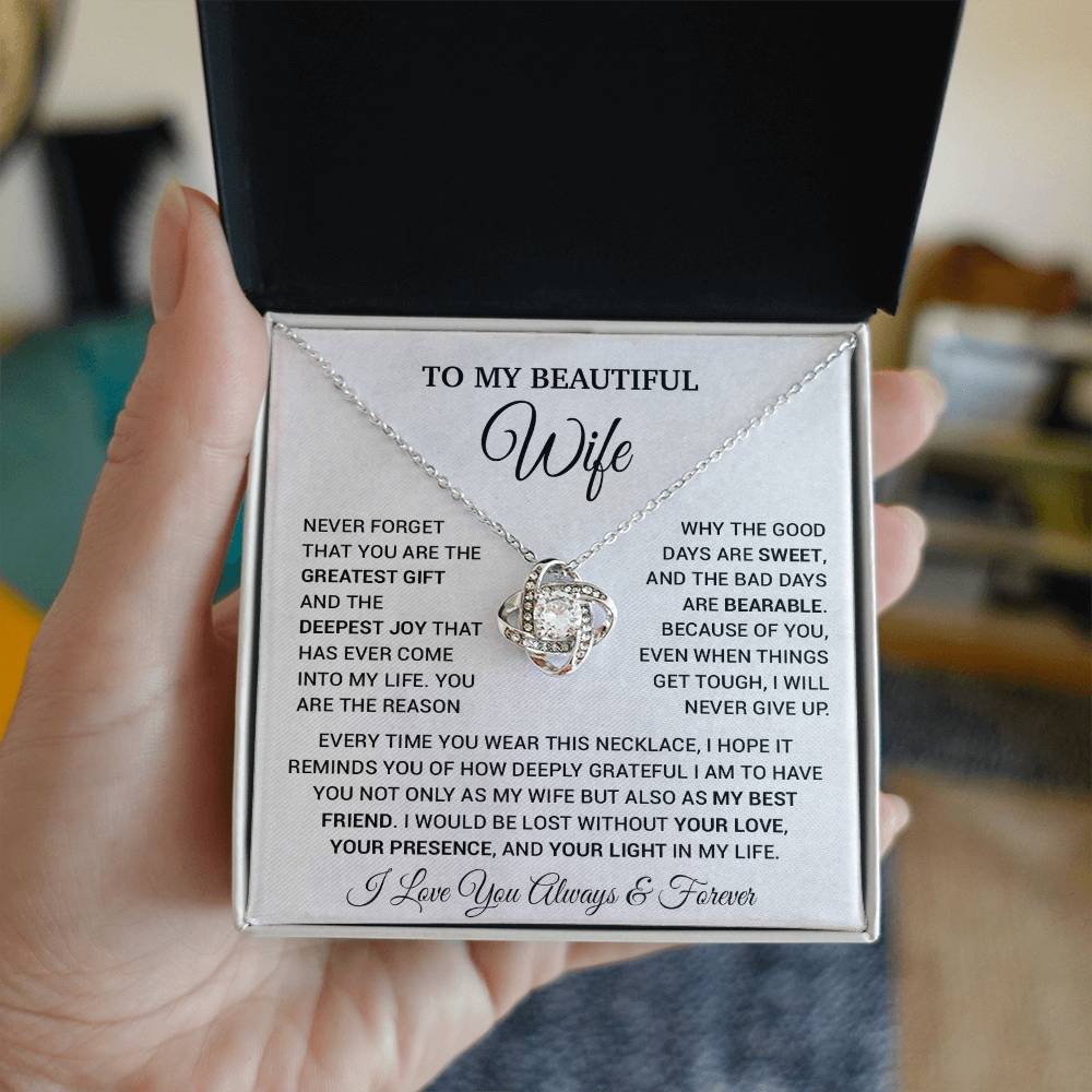 To My Wife Necklace, Christmas Gifts For Wife, Anniversary Cute Gift For Wife_16_9_White