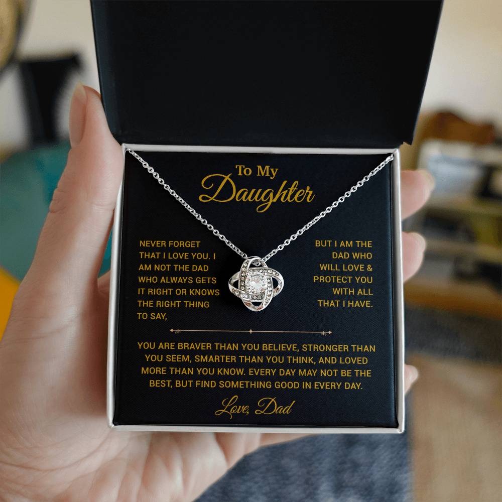 To My Daughter Necklace, Gift for Daughter from Dad, Father Daughter Necklace 25_3_Gold