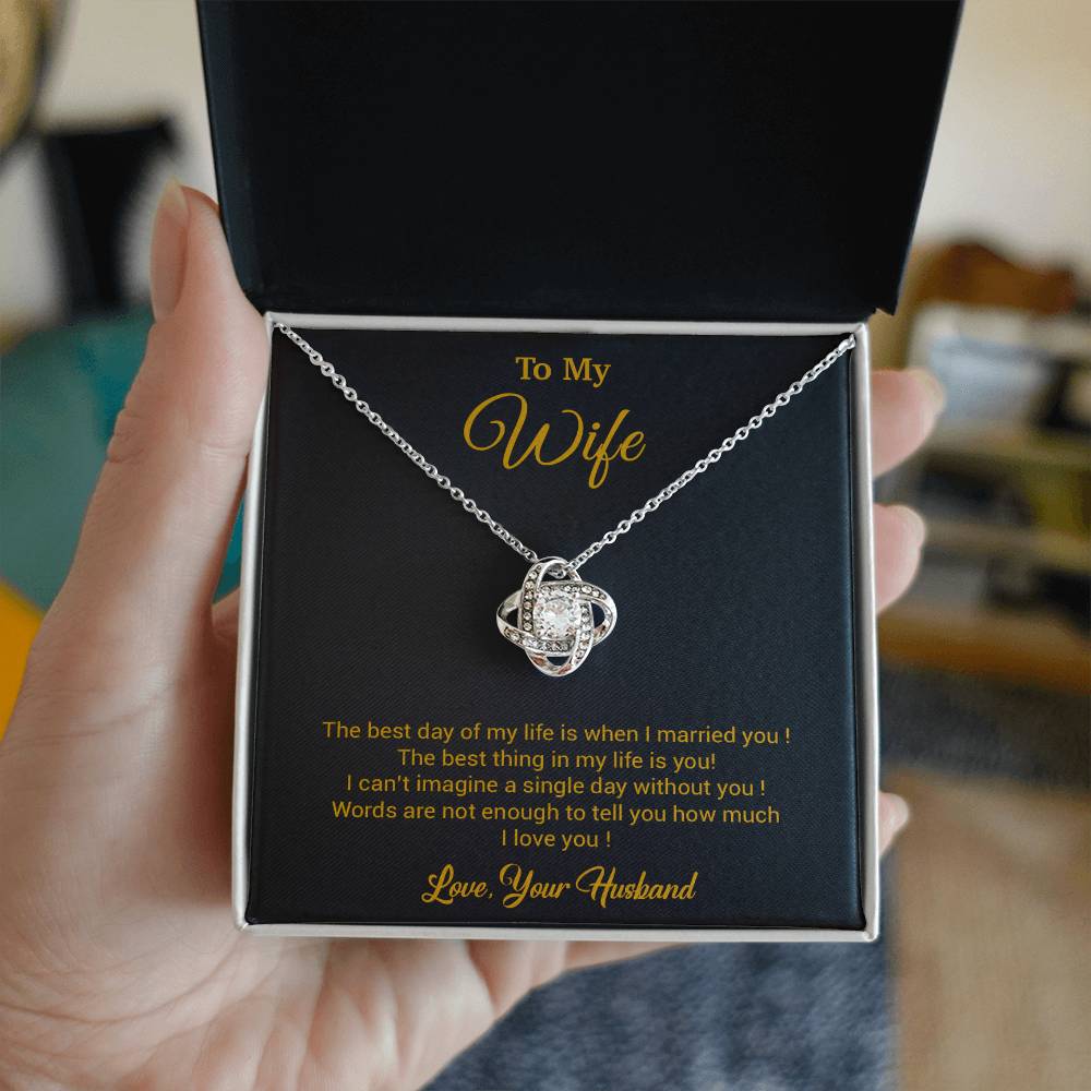 To My Wife Necklace, Gift For Wife, Anniversary Gift For Wife, Necklace For Wife 10_3_Gold