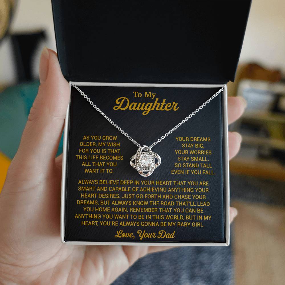 To My Daughter Necklace, Daughter Father Necklace, Daughter Gift From Dad 1_8_Gold