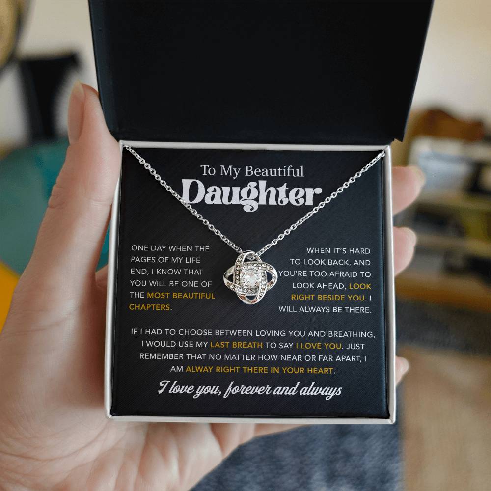 To My Daughter Necklace, Gift for Daughter from Dad, Father Daughter Necklace 7_7_Black