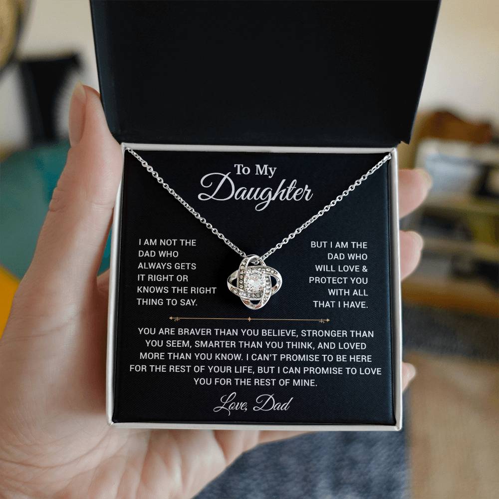 To My Daughter Necklace, Gift for Daughter from Dad, Father Daughter Necklace 3_4_Black