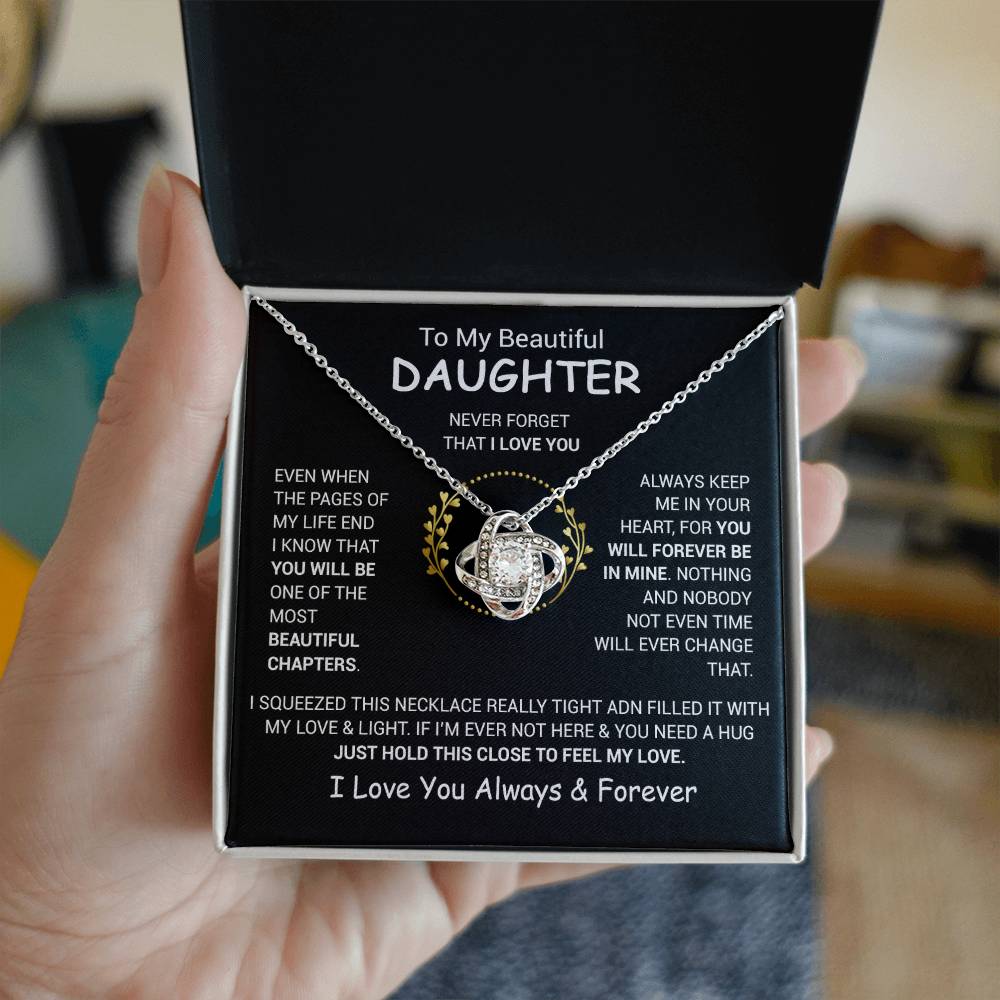 To My Daughter Necklace, Daughter Father Necklace, Daughter Gift From Dad, Mom 13_12_Black