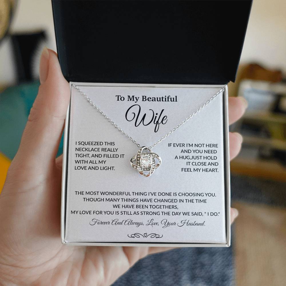 To My Wife Necklace, Gift For Wife, Anniversary Gift For Wife, Necklace For Wife 27_9_White
