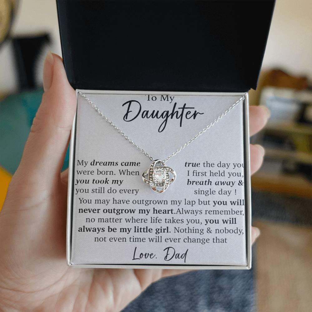 To My Daughter Necklace, Pendant Gift from Dad, Daughter Birthday Christmas Gift