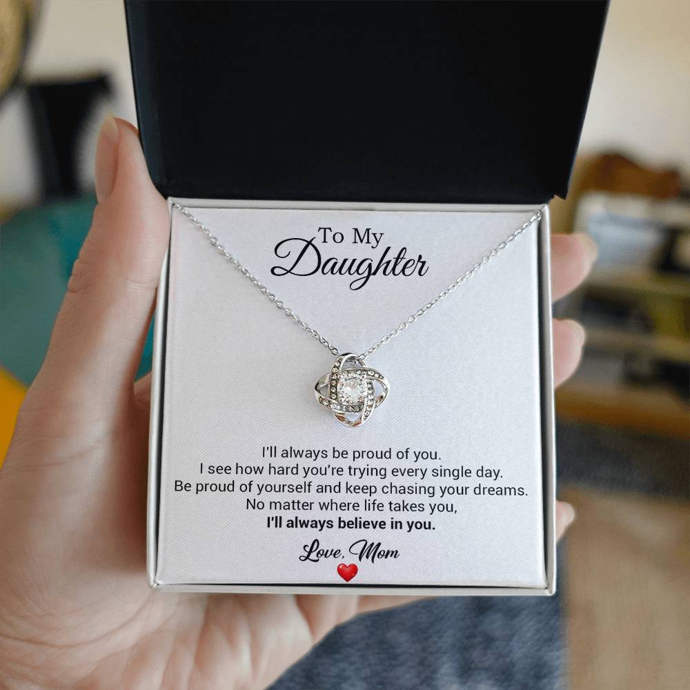 To My Daughter Necklace, Gift For Daughter From Dad, Daughter Father Necklace 2_8_White
