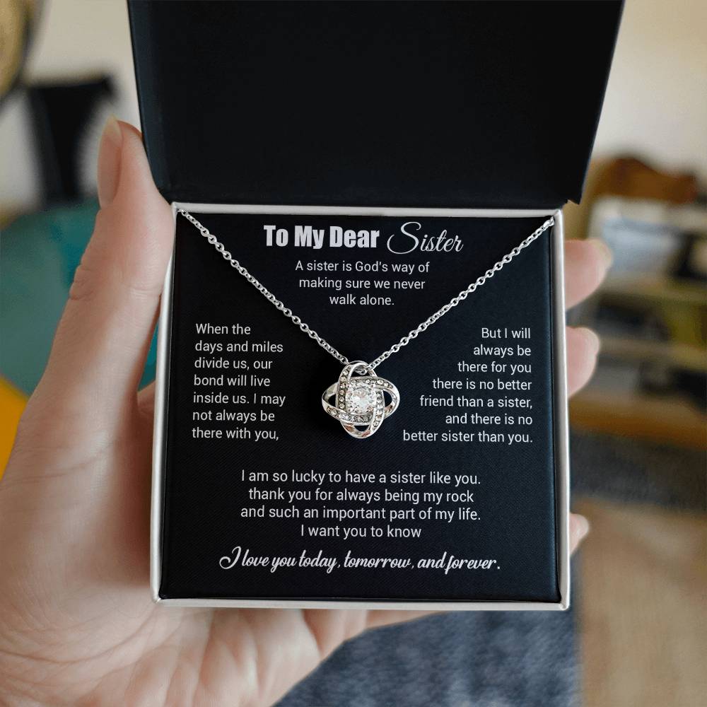 To My Sister Necklace, Brother to Sister, Birthday gift For Sister from Brother 3_4_Black