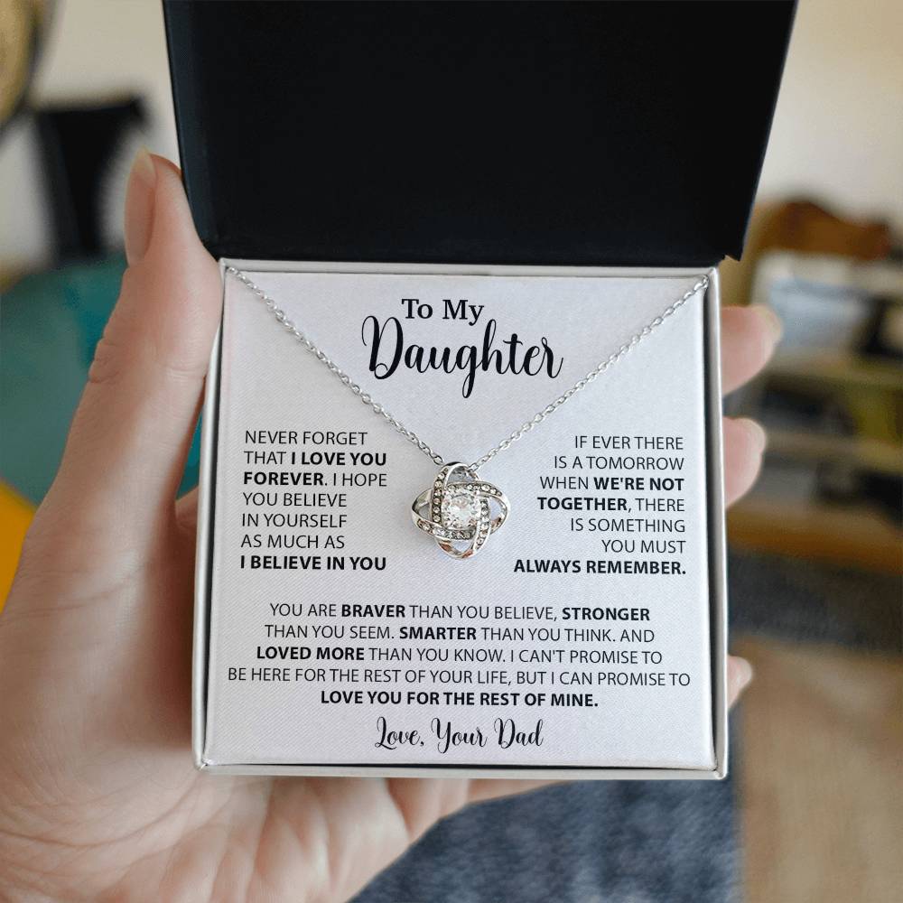 To My Daughter Necklace Gift for Daughter from Dad,Daughter Father Necklace 14_4_White