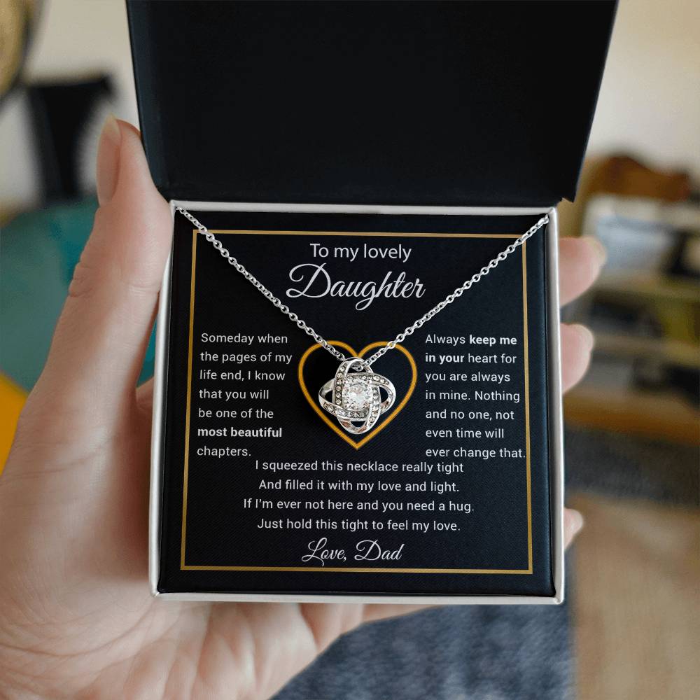 To My Daughter Necklace, Gift for Daughter from Dad, Daughter Father Necklace 27_11_Black