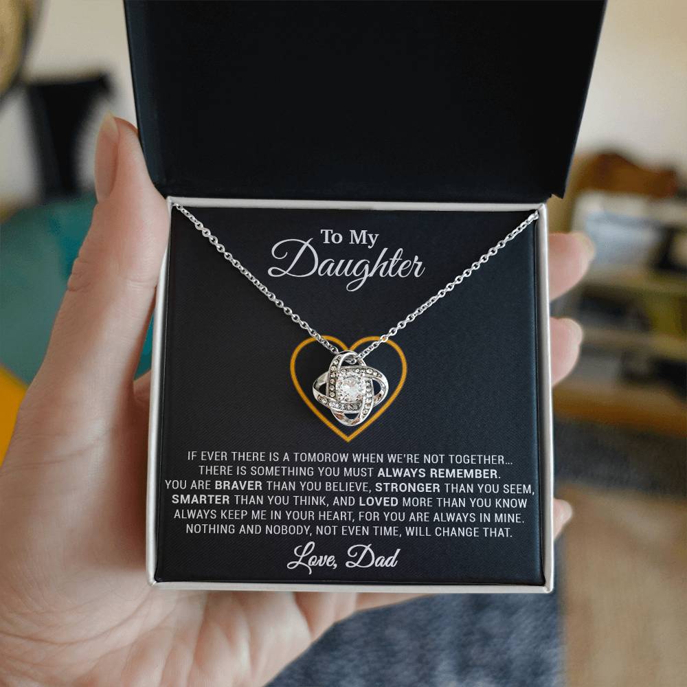 To My Daughter Necklace, Gift for Daughter from Dad, Father Daughter Necklace 12_12_Black