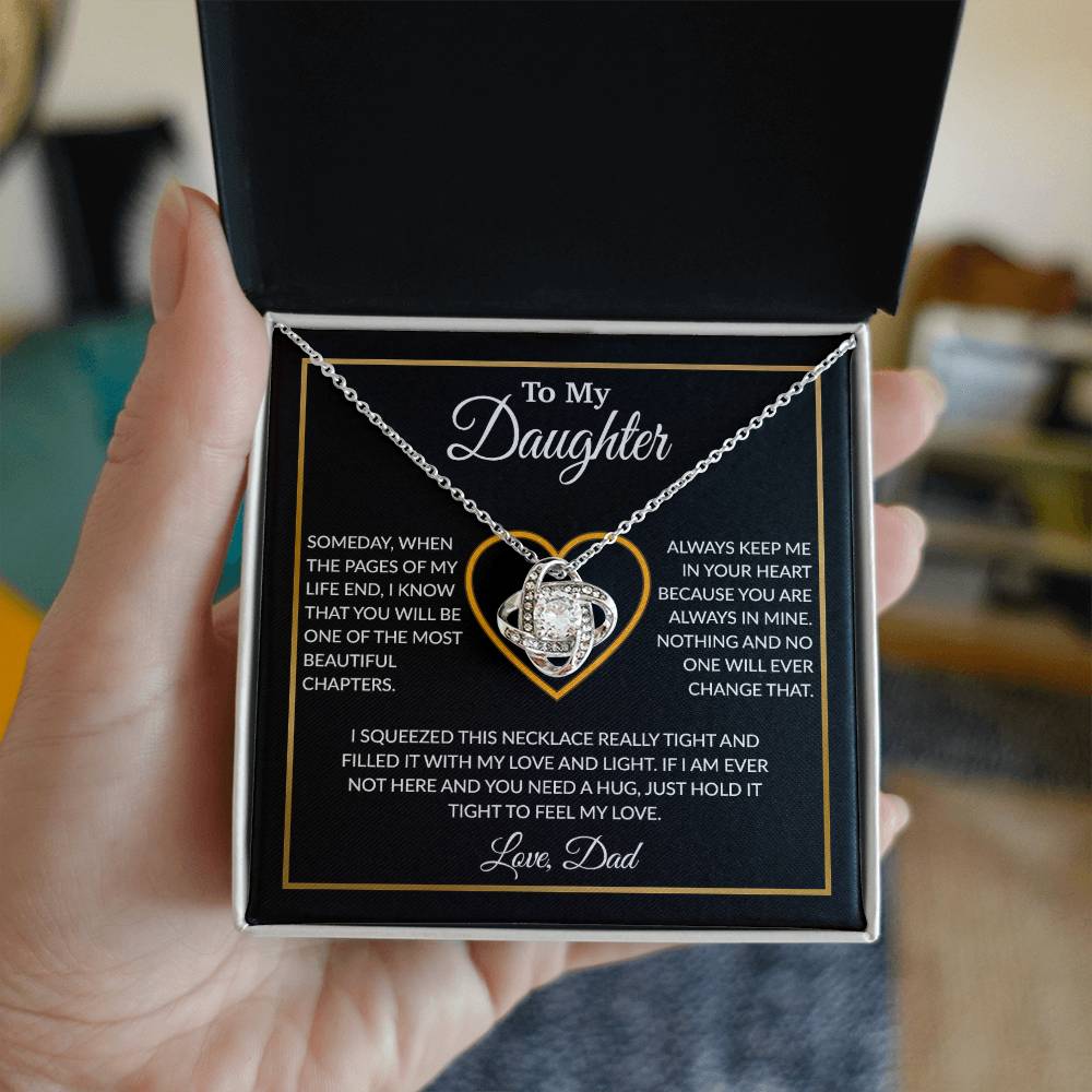 To My Daughter Necklace, Gift For Daughter From Dad, Daughter Father Necklace 7_12_Black