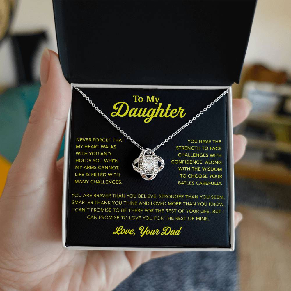 To My Daughter Necklace, Gift for Daughter from Dad, Father Daughter Necklace 3_12_gold