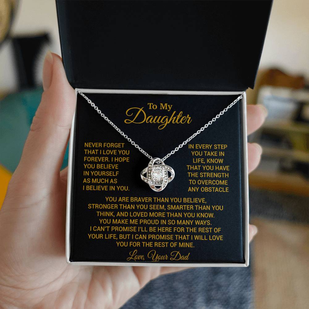 To My Daughter Necklace, Daughter Father Necklace, Daughter Gift From Dad 24_8_Gold